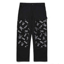 HUF X PLAYBOY VVS DOUBLE KNEE PANT zwart voorkant plat relaxed fit normal waist broek Revert95.com
