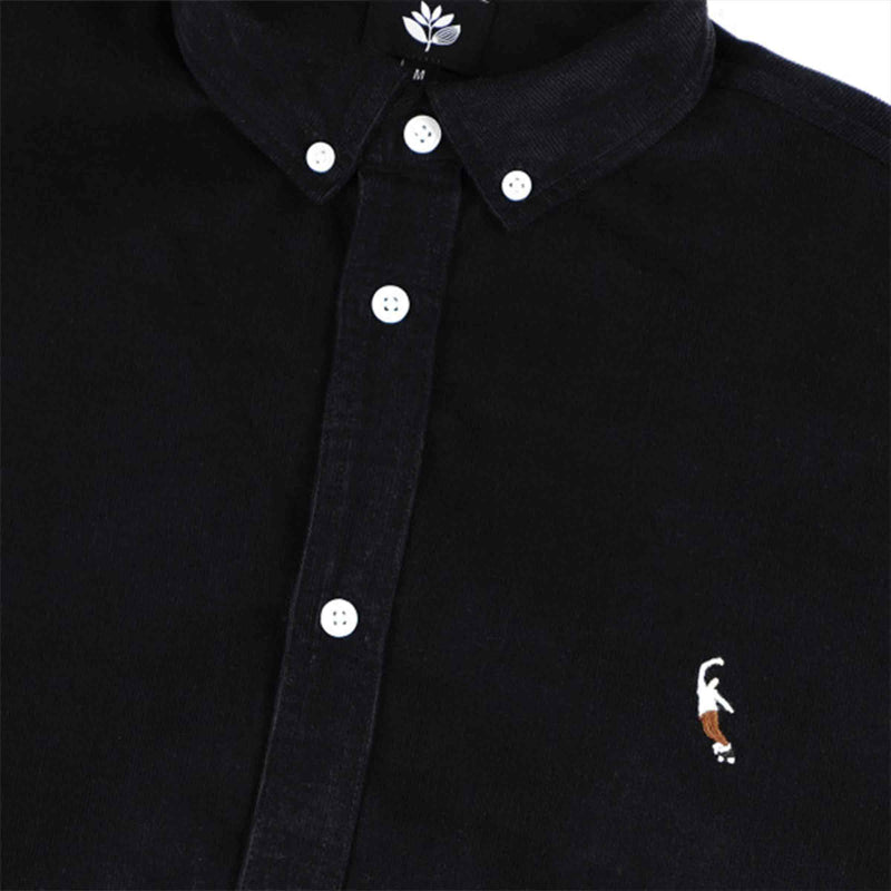 Magenta skateboards PWS SHIRT CORDUROY shirt zwart voorkant close-up Revert95.com