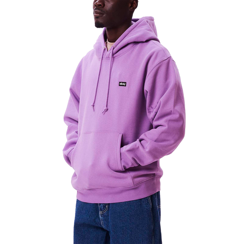 Obey MINI BOX LOGO Pullover Orchid hoodie zijkant