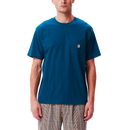 Obey Point Organisch pocket T-shirt Deep Ocean voorkant