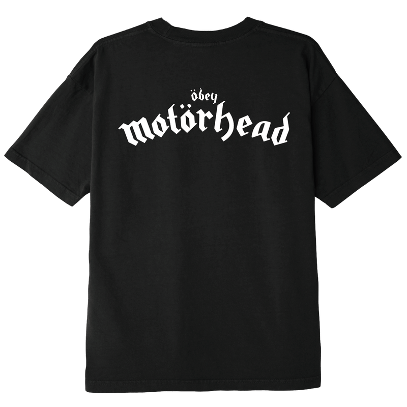 Obey x Motörhead samenwerking Iron fist t-shirt achterkant zwart