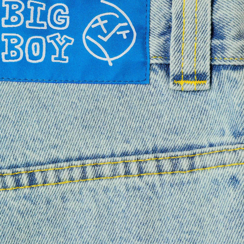 Polar skate co Polar Big Boy Jeans Light Blue achterkant close-up Revert95.com