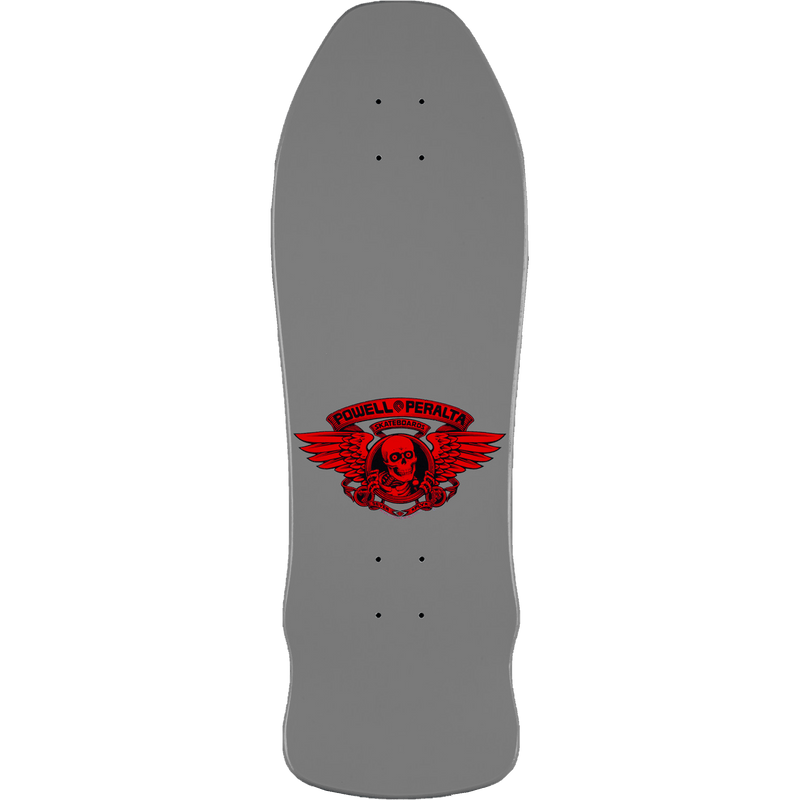 Powell Peralta Geegah Skull & Sword  Skateboard Deck Silver Shape voorkant