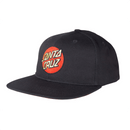 Santa cruz skateboards classic dot snapback voorkant zwart