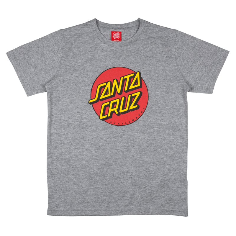 Santa Cruz Skateboards youth classic dot T-shirt heather grey voorkant