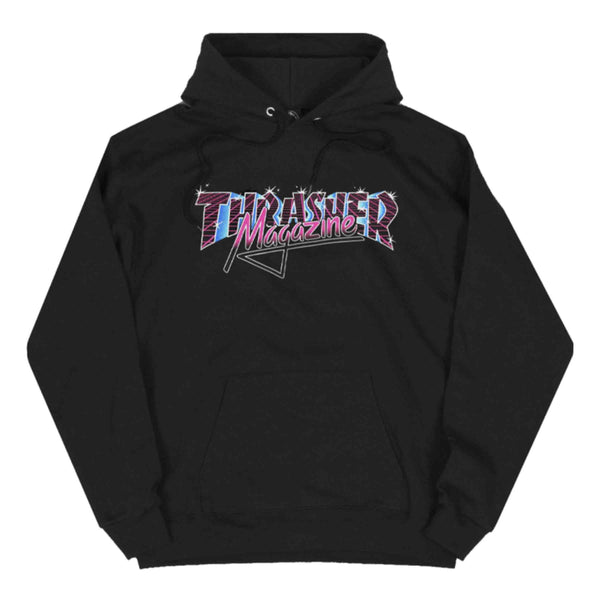 Thrasher VICE LOGO HOODED SWEAT BLACK voorkant  Revert95.com