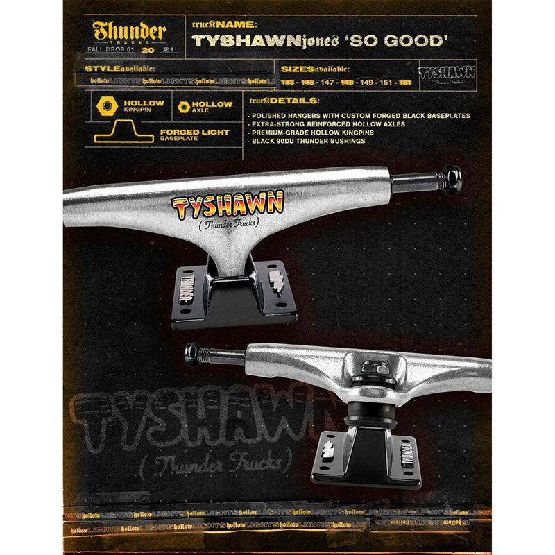 Thunder Tyshawn So Good Hollow Lights Truck Polished Black specificaties Revert95.com